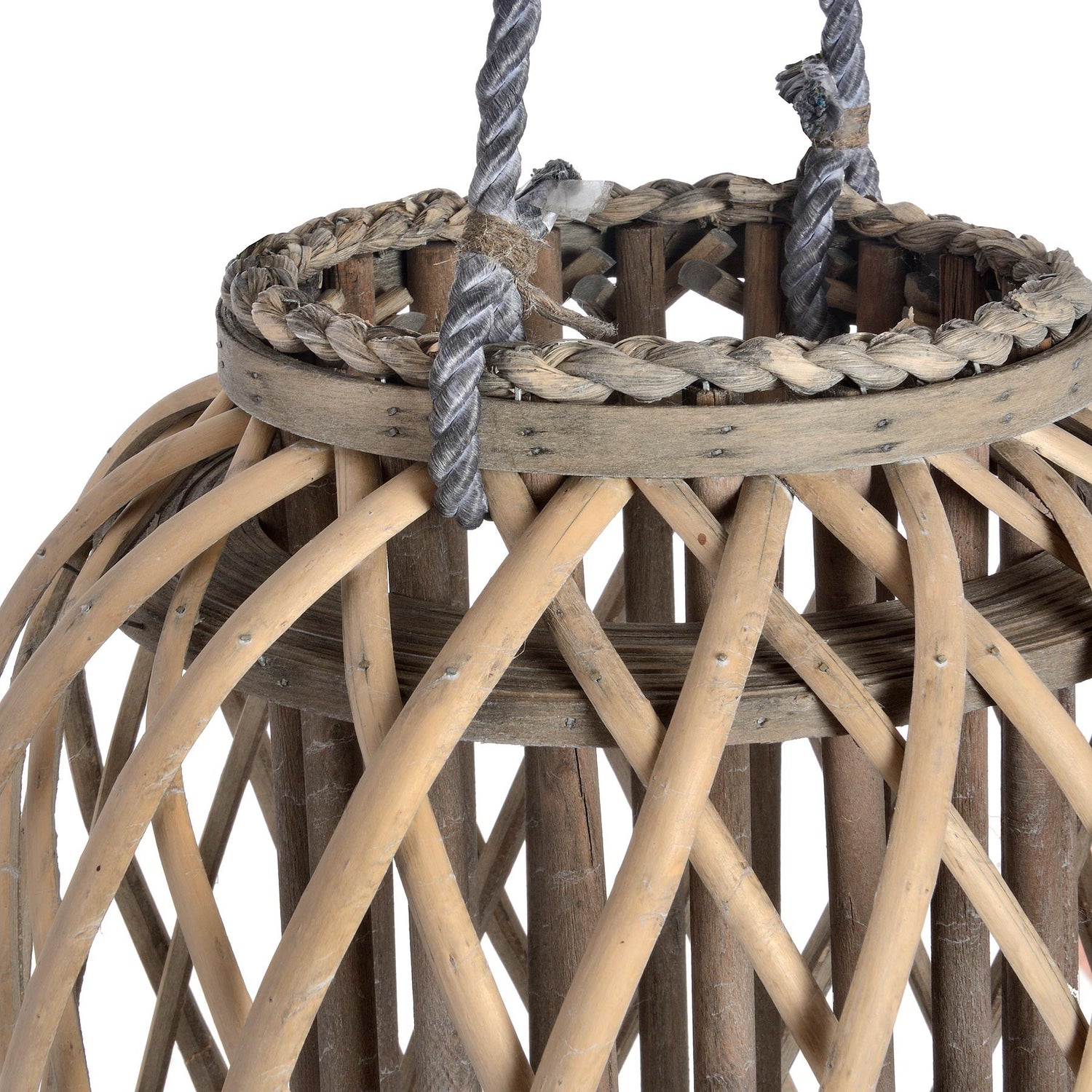 Large Standing Wicker Rattan Lantern