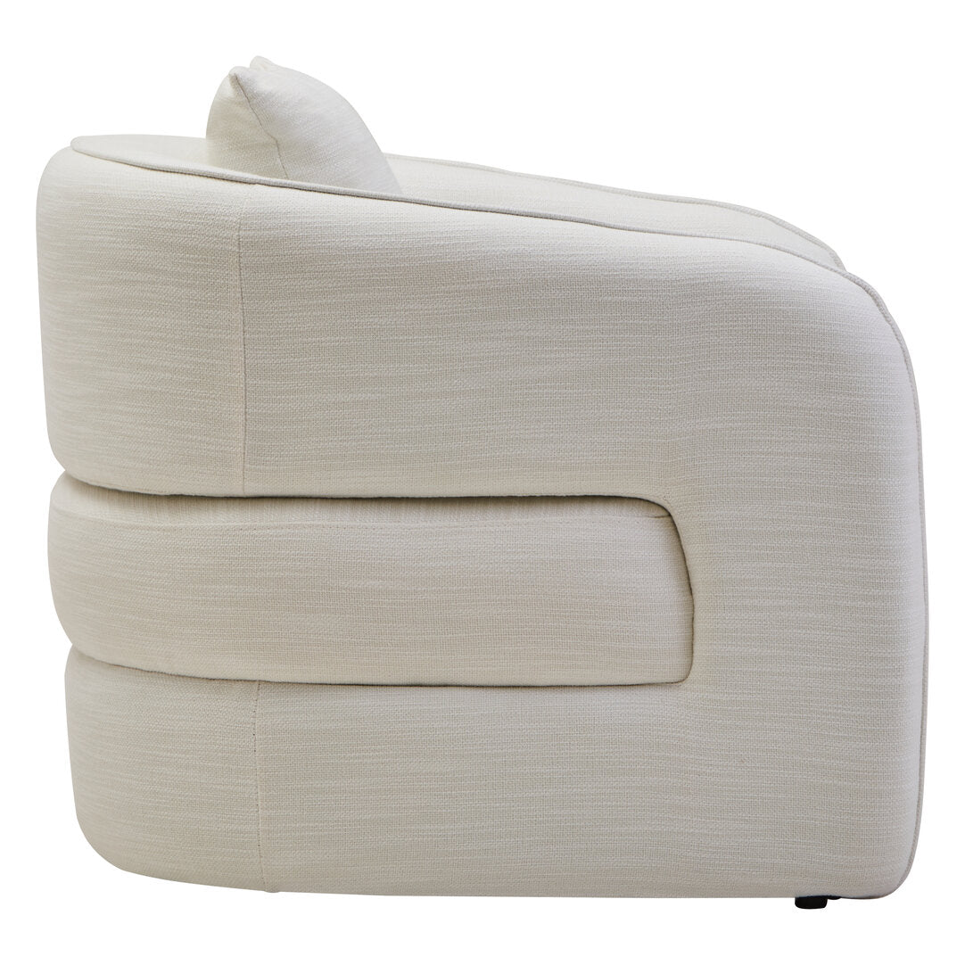 Isola Cream Linen Effect Curved Chair