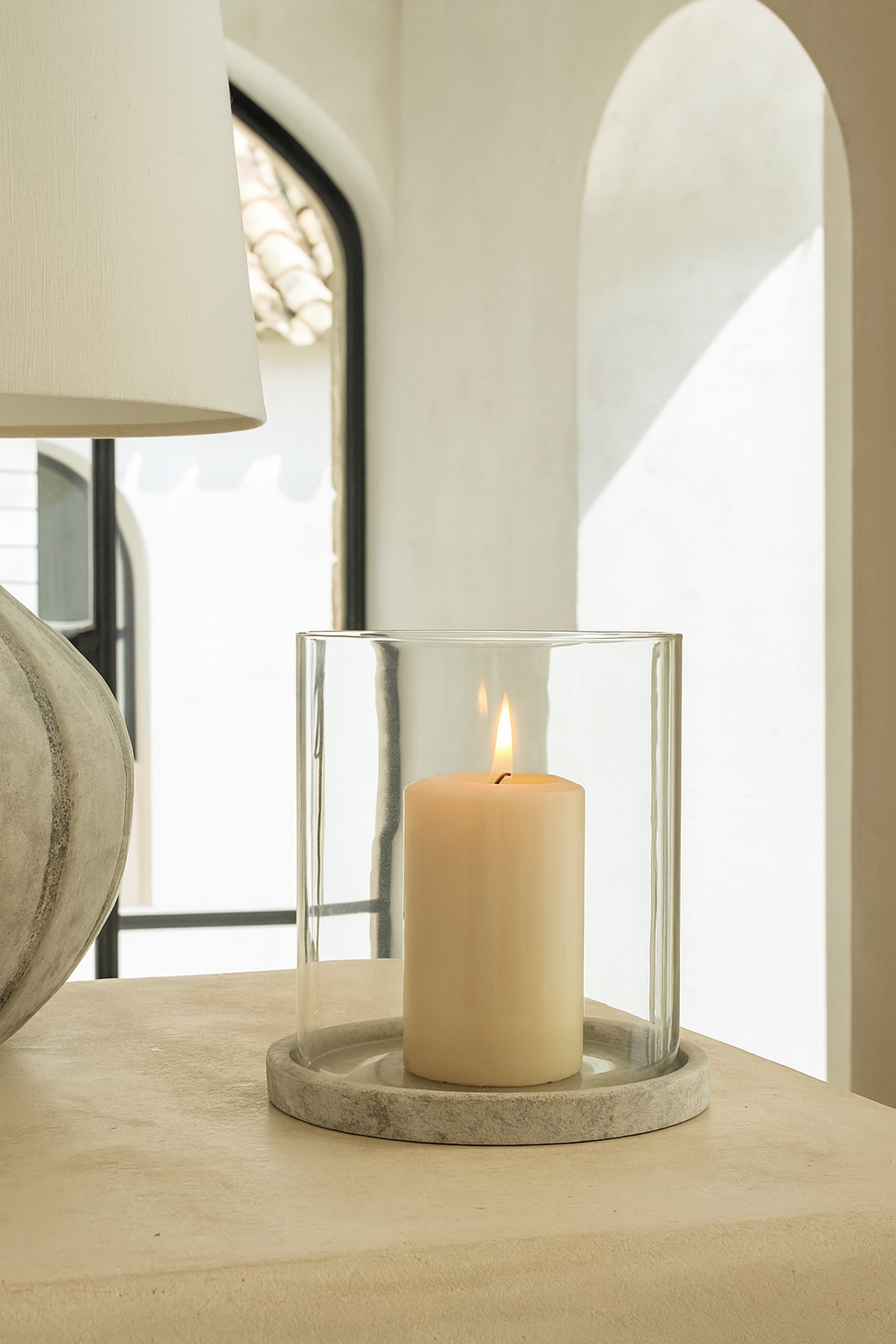 Ione Stone Hurricane Lantern