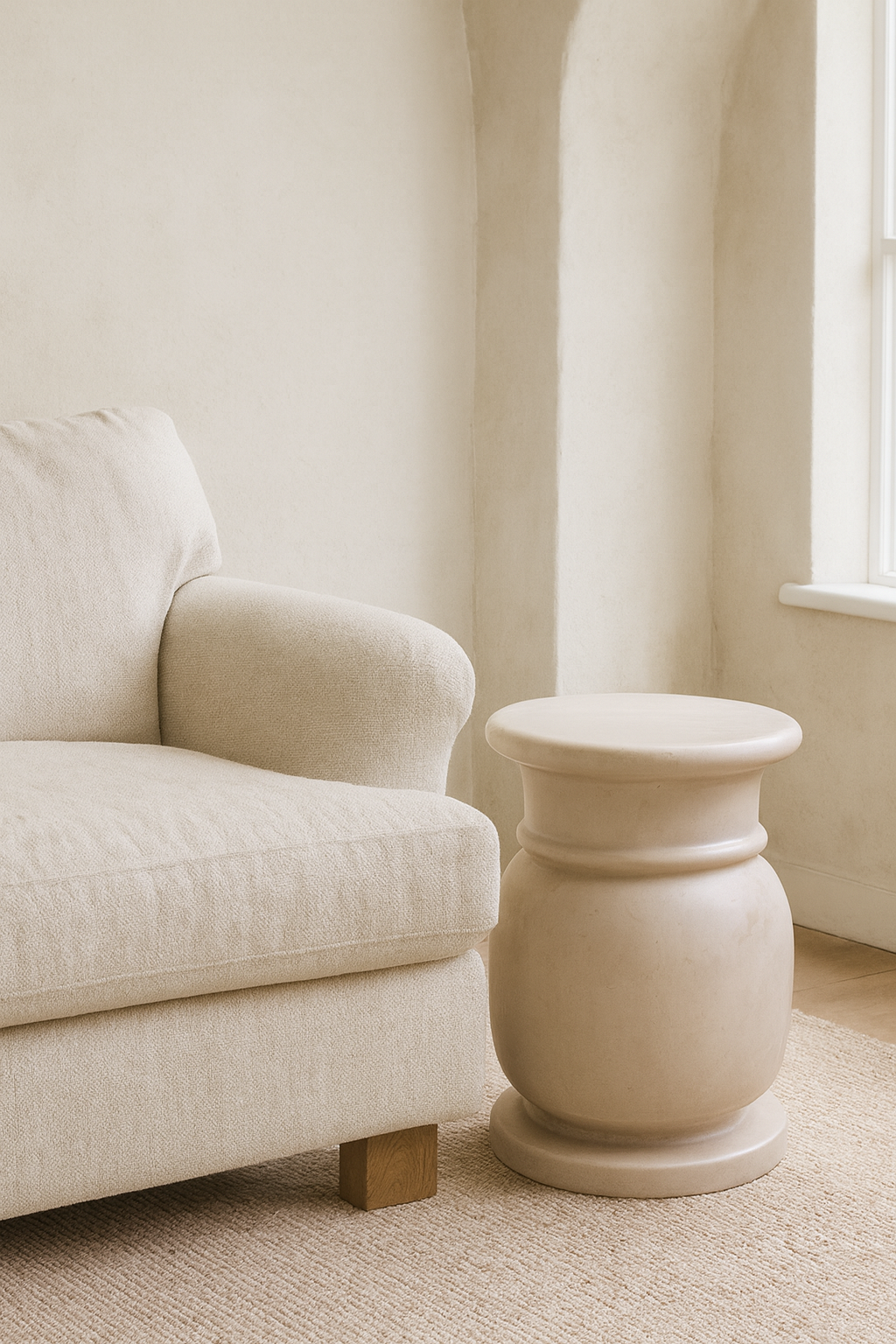 Paros Cream Marble Side Table