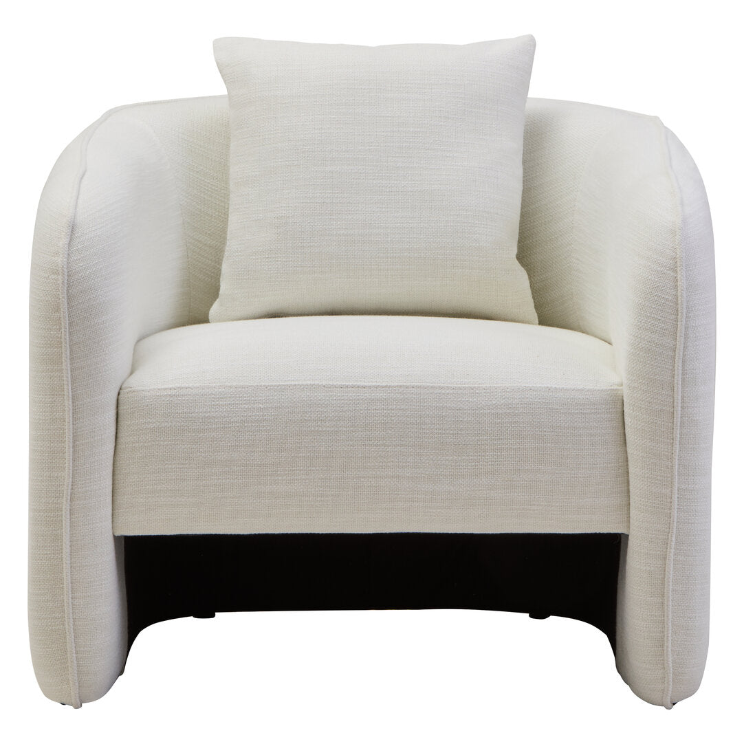 Isola Cream Linen Effect Curved Chair