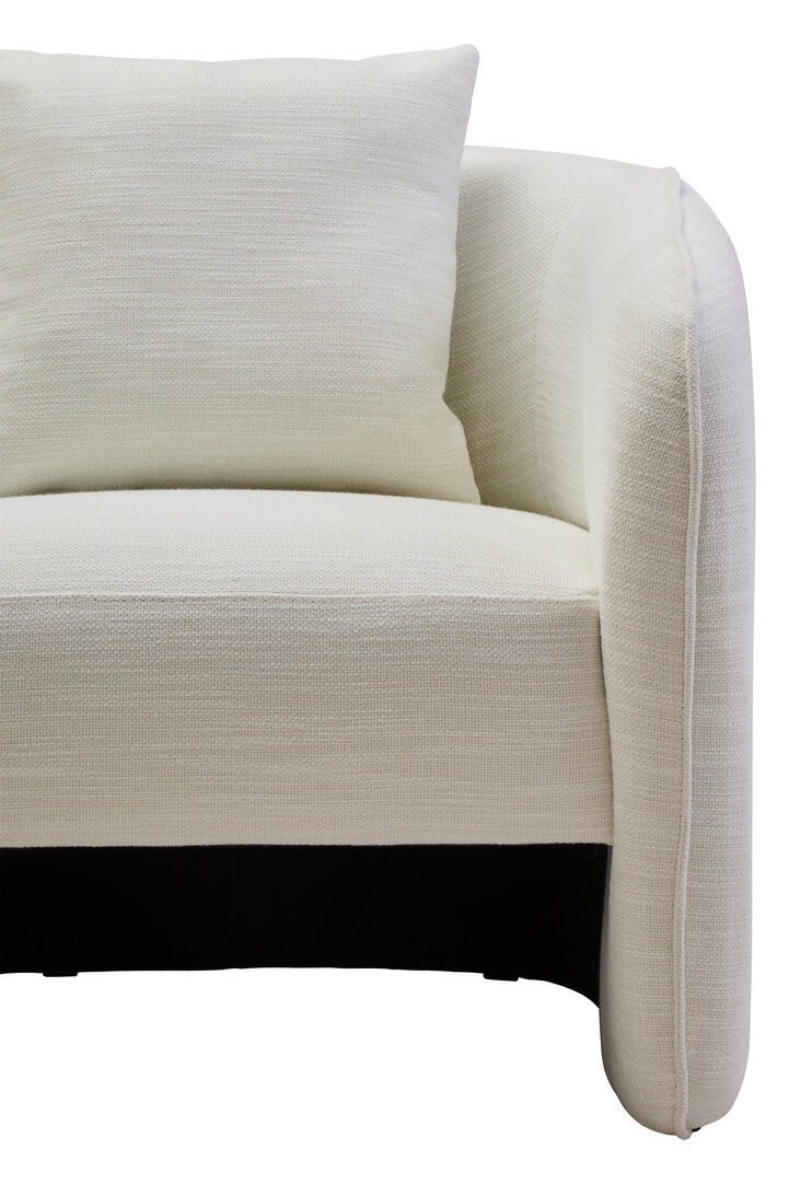 Isola Cream Linen Effect Curved Chair