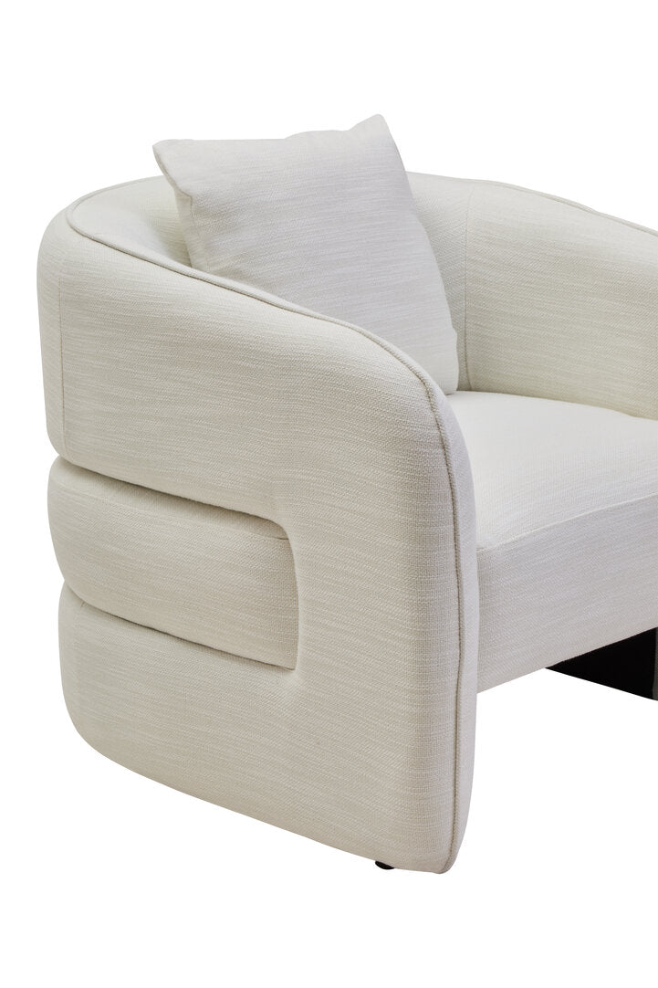 Isola Cream Linen Effect Curved Chair